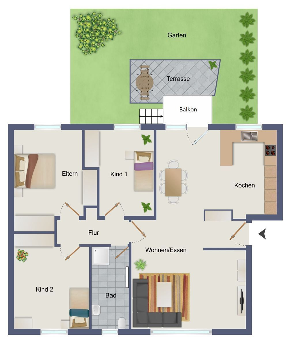 4. Impression der Immobilie Außergewöhnlich moderne Eigentumswohnung mit eigenem Garten