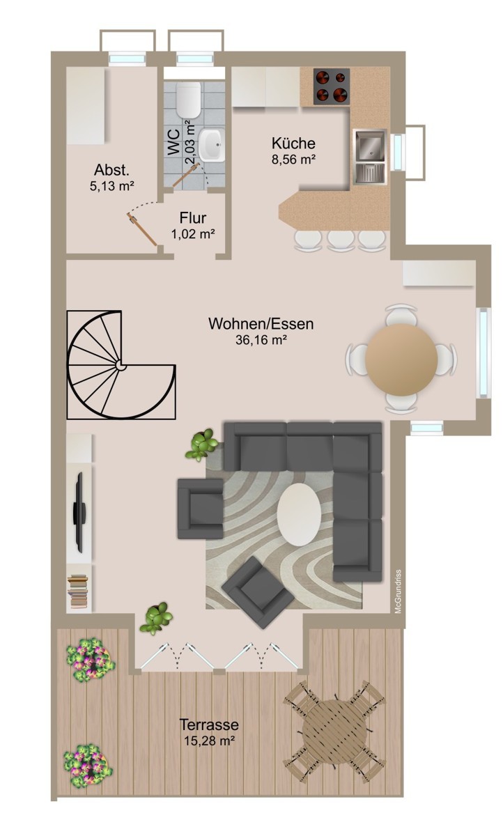 4. Impression der Immobilie Stilvolle Maisonette-Wohnung mit Weitblick