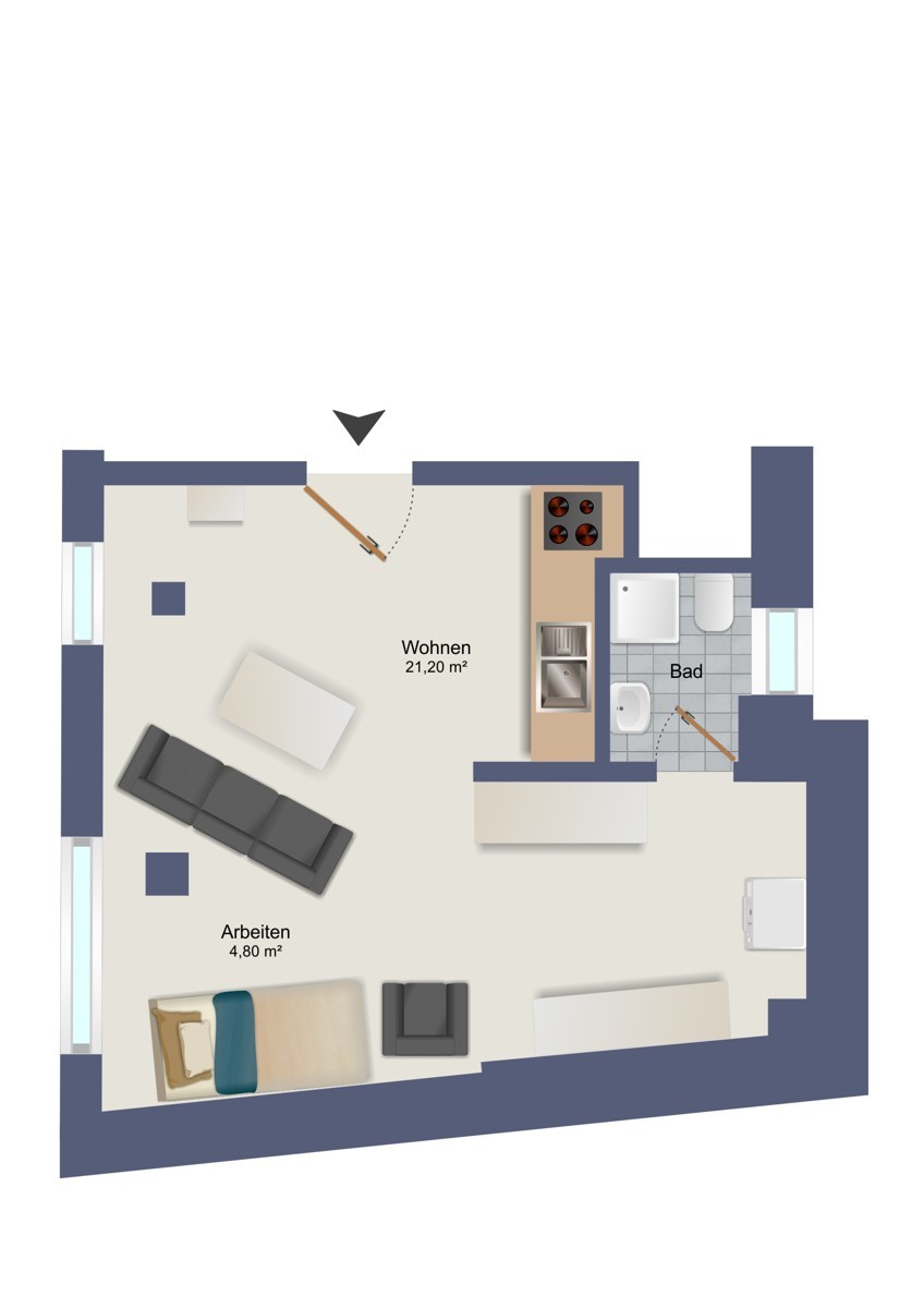 4. Impression der Immobilie Gemütliches 1-Zimmer-Appartement in Bayreuth City